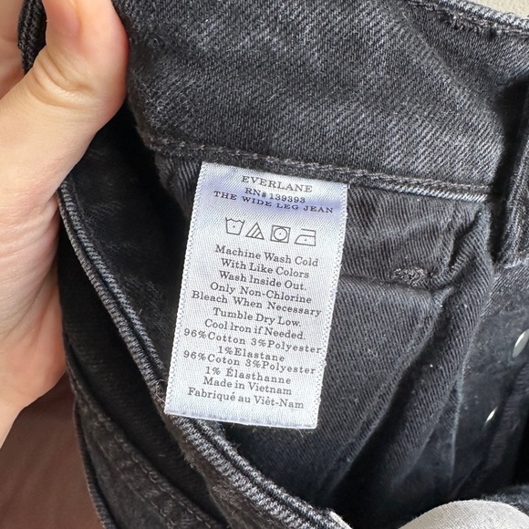 Everlane The Wide Leg Button-Fly Jeans, Black, Size 24 Regular - Picture 14 of 16